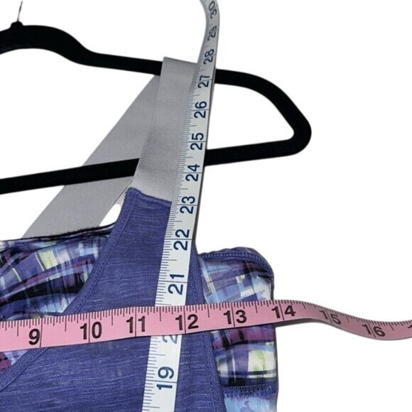 Cynthia Rowley Purple Tank Top With Built-In Bra & Gray Straps Womens Medium - Picture 6 of 6